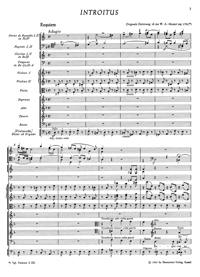 Παρτιτούρα του Ρέκβιεμ [Requiem, 1791] του [[#Wolfgang Amadeus Mozart [Βόλφγκανγκ Αμαντέους Μότσαρτ]#]].