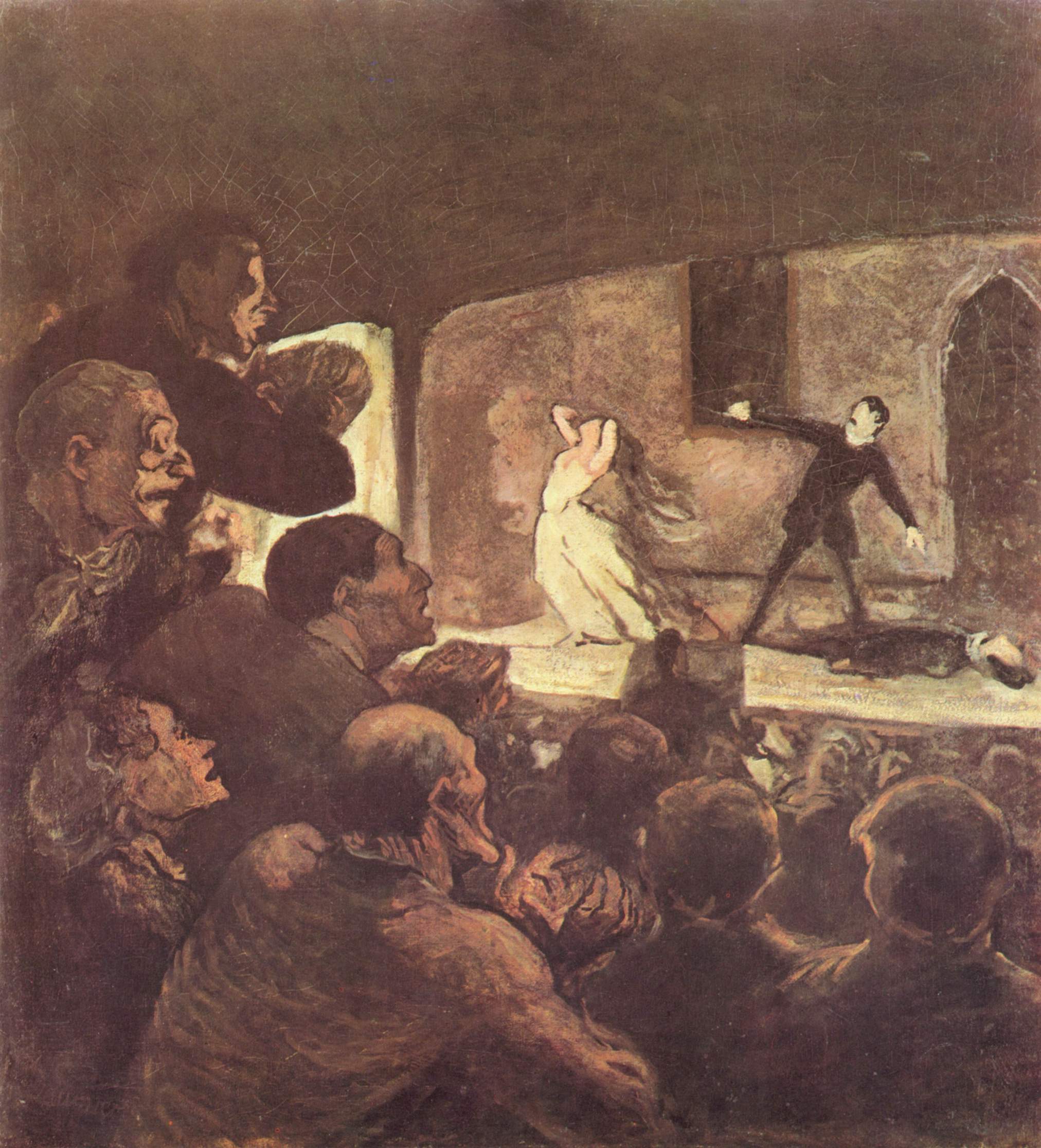 Ζωγραφικός πίνακας του [[#Honoré Daumier [Ωνορέ Ντωμιέ]#]] με τίτλο «Το μελόδραμα» ["Le mélodrame"], (1860).
