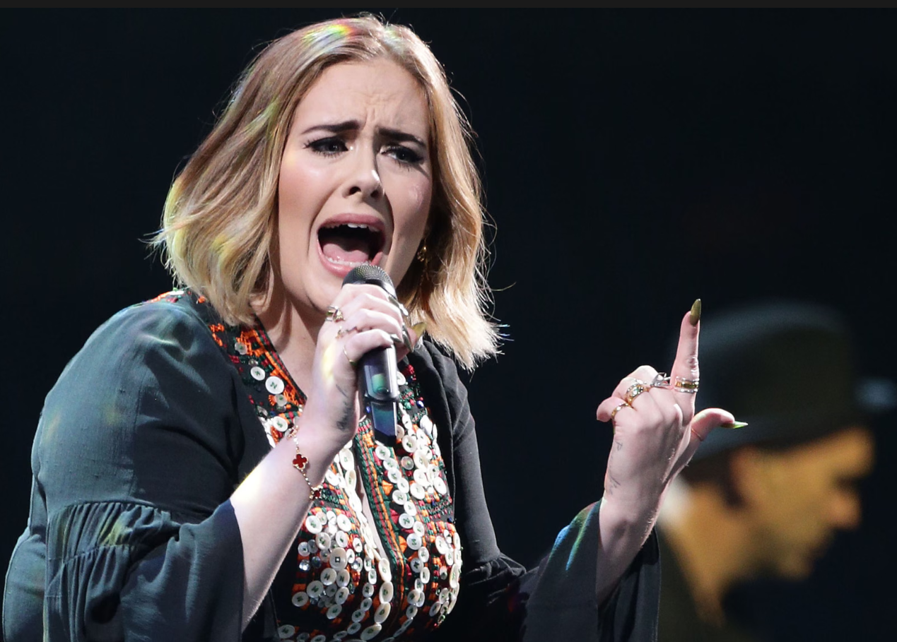 Η Adele [Αντέλ] σε συναυλία (2016). Η στηθοφωνητική προβολή είναι σήμα κατατεθέν της, αλλά συνδέεται και με αυξημένο κίνδυνο φωνητικής καταπόνησης. Το 2011 η τραγουδίστρια χειρουργήθηκε μετά από αιμορραγία στις φωνητικές χορδές, και το 2017 ακύρωσε τις δύο τελευταίες συναυλίες της περιοδείας της στο Γουέμπλεϋ λόγω νέας βλάβης.