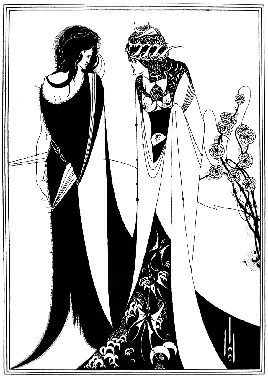 Η εικονογράφηση του [[#Aubrey Beardsley [Ώμπρεϋ Μπήρντσλυ]#]], για τη Σαλώμη του Oscar Wilde ενσαρκώνει οπτικά το αισθητιστικό ιδεώδες και αποτελεί υπόδειγμα αισθησιακής και διακοσμητικής υπερβολής, καθώς η μορφή και η γραμμή λειτουργούν ως αυτόνομα εκφραστικά στοιχεία.