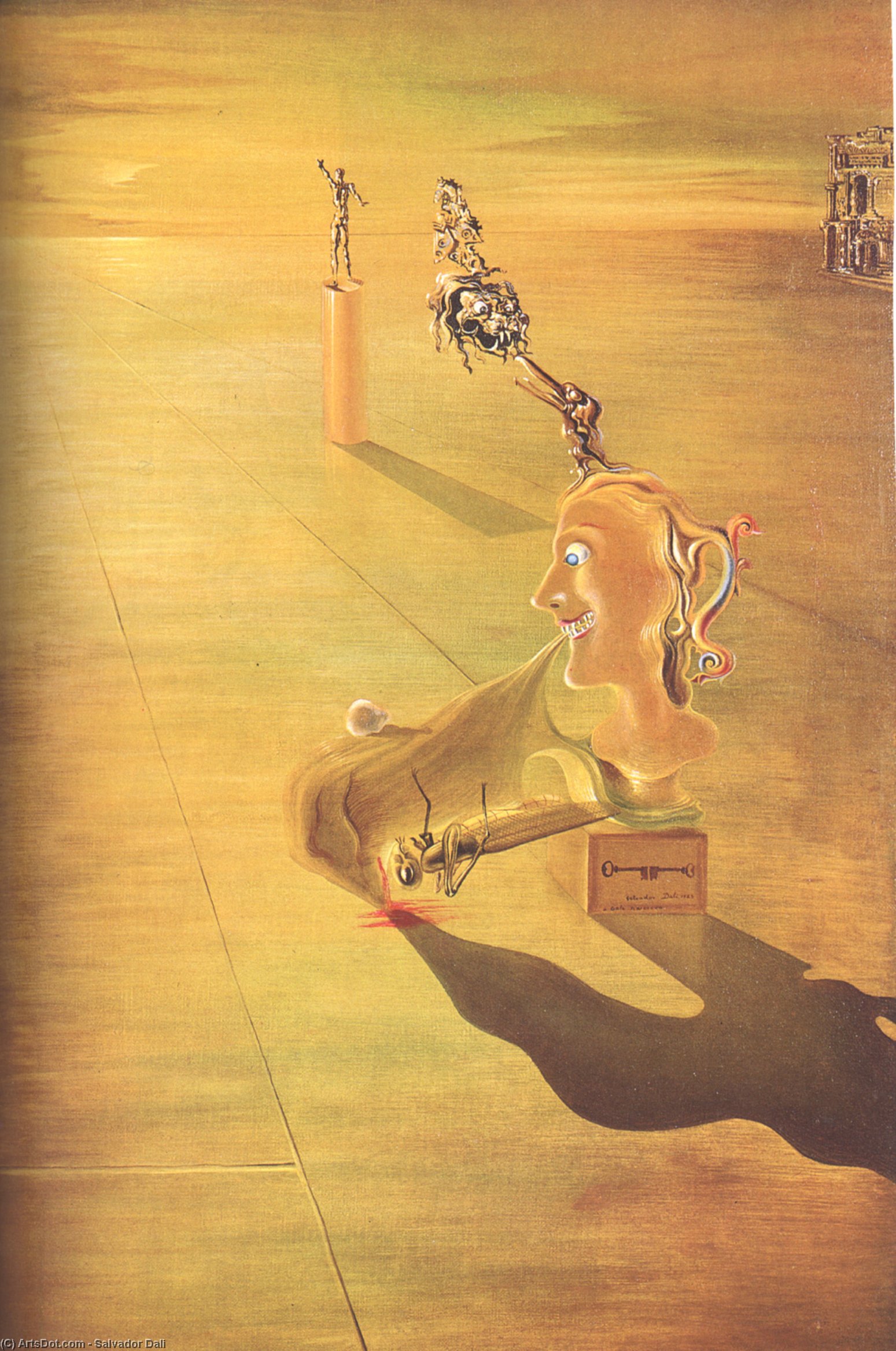 Το έργο Phantasmagoria [Φαντασμαγορία] του Salvador Dalí [Σαλβαντόρ Νταλί] είναι ένας σουρεαλιστικός πίνακας που αποτυπώνει μια ονειρική και συμβολική σκηνή. Ξεχωρίζει για τις παραμορφωμένες μορφές και το έντονο παιχνίδι σκιών και χρωμάτων, που δίνουν μια αίσθηση μυστηρίου και μεταμόρφωσης. Το έργο εκφράζει έντονα τον κόσμο του υποσυνείδητου.